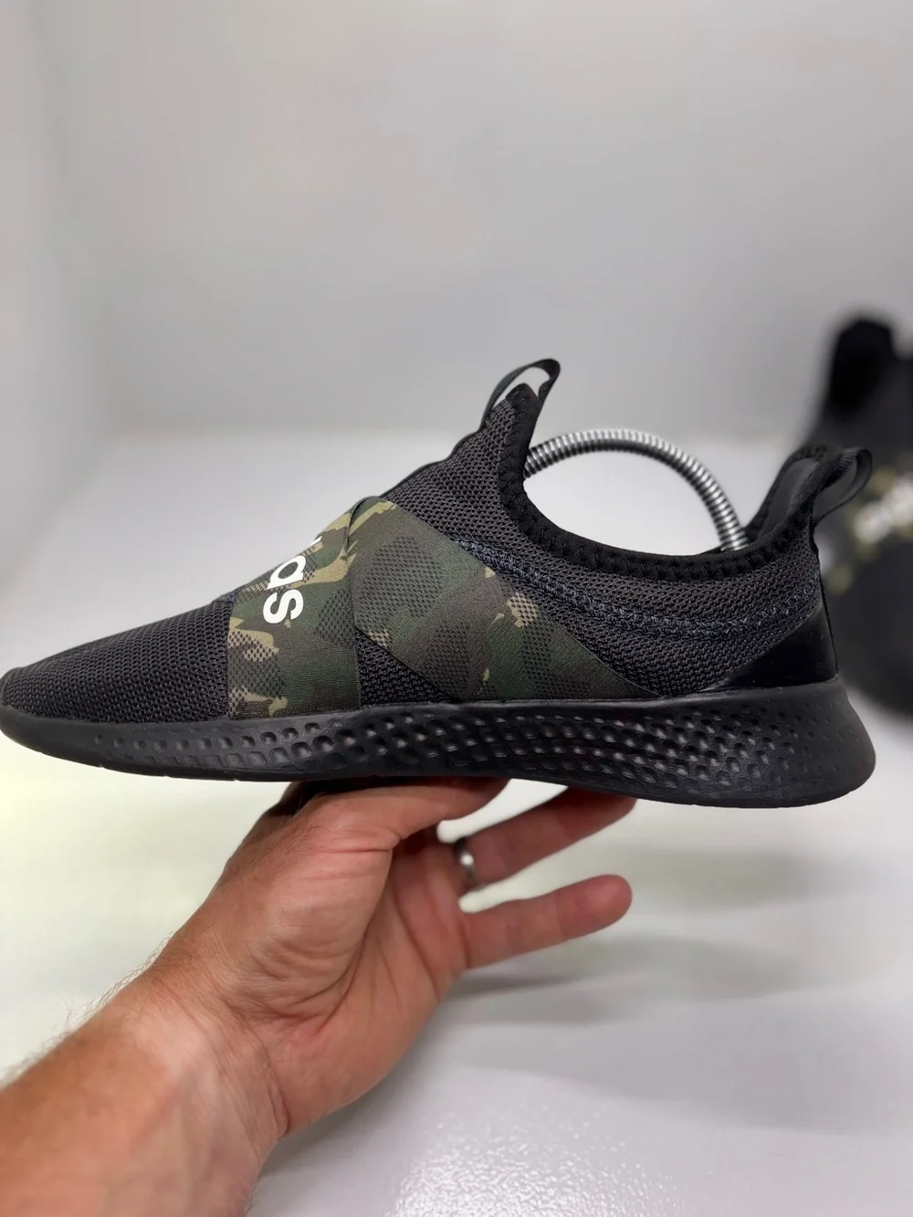 Adidas Lite Racer Adapt 5.0 Black Camo Slip-On Sneakers Men’s 9.5 EUC